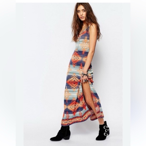 Denim & Supply Ralph Lauren Dresses & Skirts - Denim & Supply Ralph Lauren Tribal Print Maxi Dress in Blue, Orange, Red